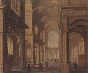 Jan Van Vucht The interior of a reformed church,with a beggar soliciting alms from an elegant company Spain oil painting artist